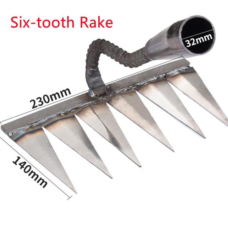 Weeding Hoe Rake Farm Tool Weeding Scarifier Artifact Agricultural Tools Six-tooth Nail Harrow Steel Harrow Gardening Weeding KTY