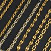 USENSET Men's Stainless Steel Chains Necklace Gold Color Handmade 18k Gold Plated Chains Individuality Zircon Gifts