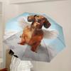 1pc Angel Dog in Heaven Umbrella with Plastic Handle,Suitable for All Seasons Home Travel Outdoor UmbrellaDD1754