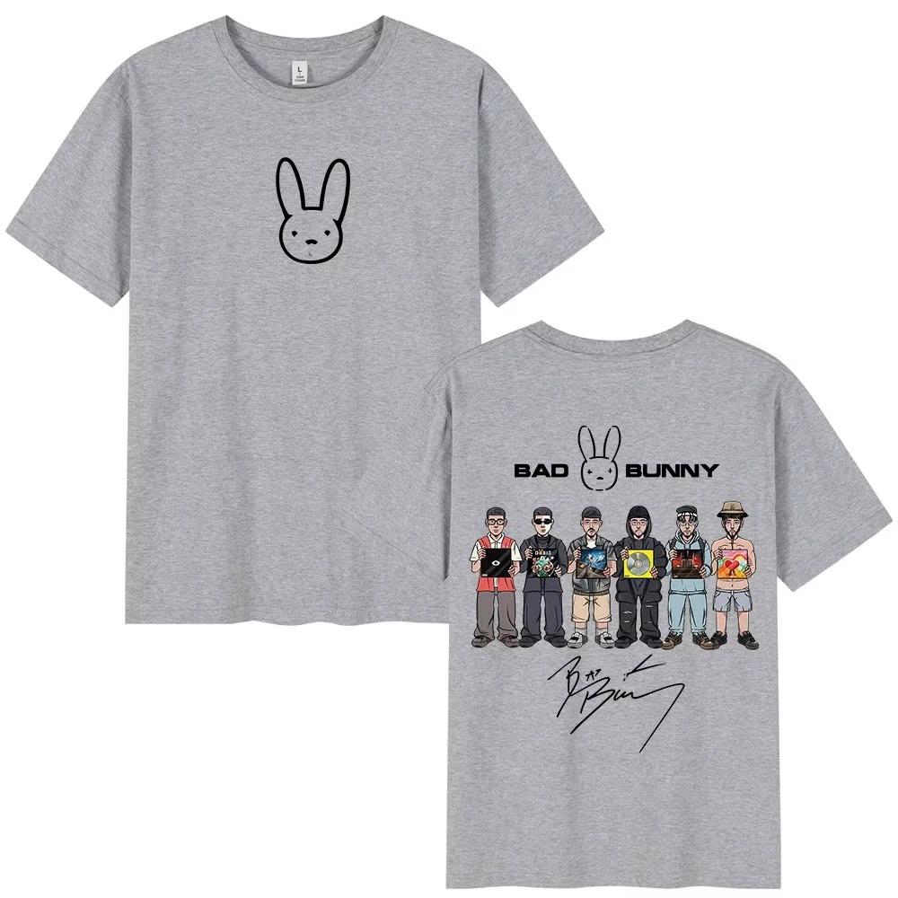 Rapper Bad Bunny DTMF Debi Tirar Mas Fotos Album Cover Print TShirt Unisex Fashion Hip Hop Oversized Women And Unisex TShirt