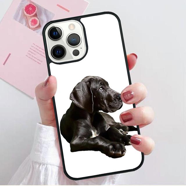 Чехол для телефона с изображением щенка дога, задняя крышка для iPhone 17 Air 16 15 14 13 11 12 Pro Max PlusS Shell Coque