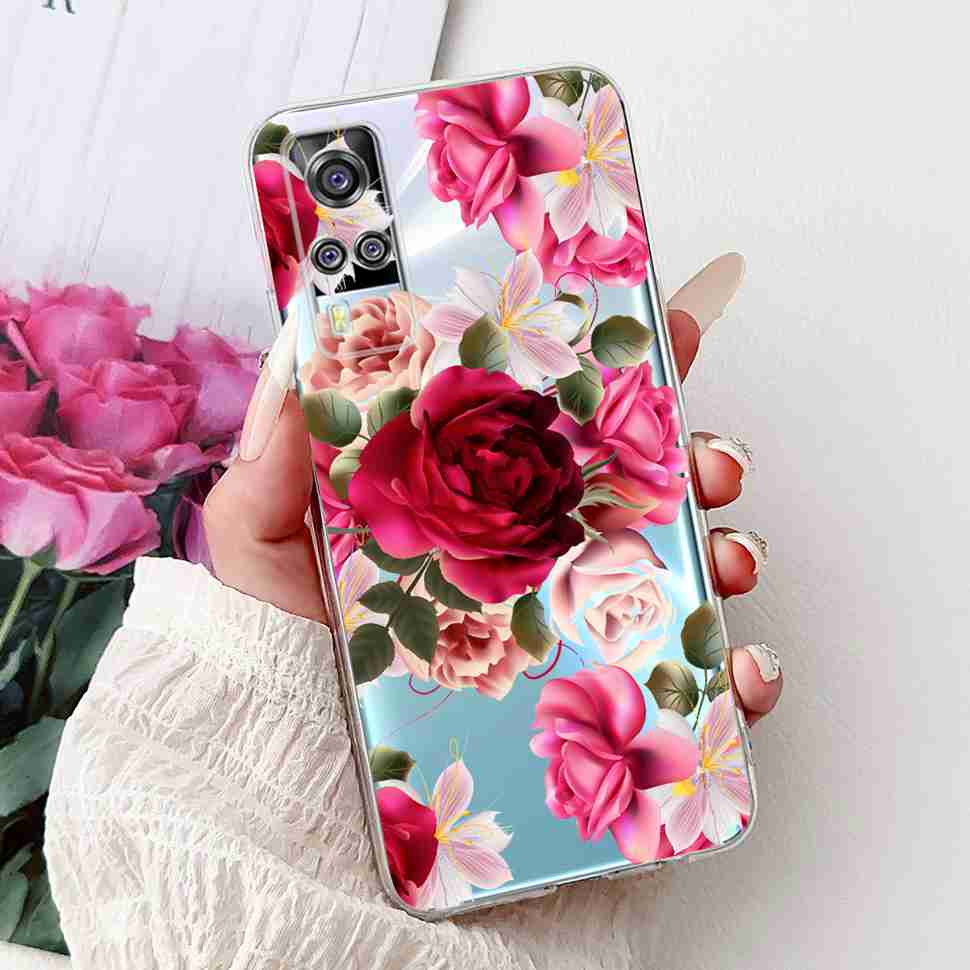 For vivo Y51 V2030 Case Cute Cat Butterfly TPU Soft Silicone Shockproof Cover For Vivo Y51 VIVOY51 6.58" Flowers Phone Cases
