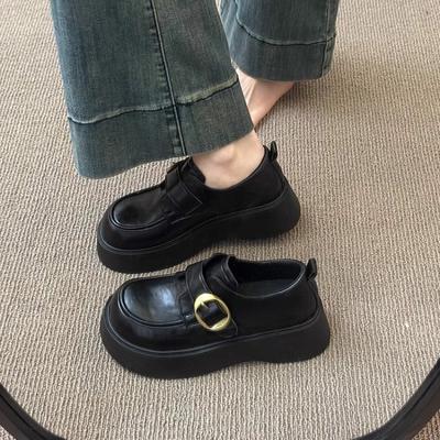 Doudou осенние новые черные туфли-лодочки на платформе, маленькие кожаные туфли для женщин