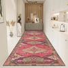 Persian Style Carpet Black Long Hallway Rug Non-slip Stairway Corridor Aisle Runner Rug Washable Living Room Decoration Mat