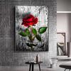 Красные розы Off-White Фон Окружающая среда Искусство Деревья Растения Холст Картина Современное украшение дома Роскошные произведения искусства Печать Плакаты Картинки Поп Настенная роспись