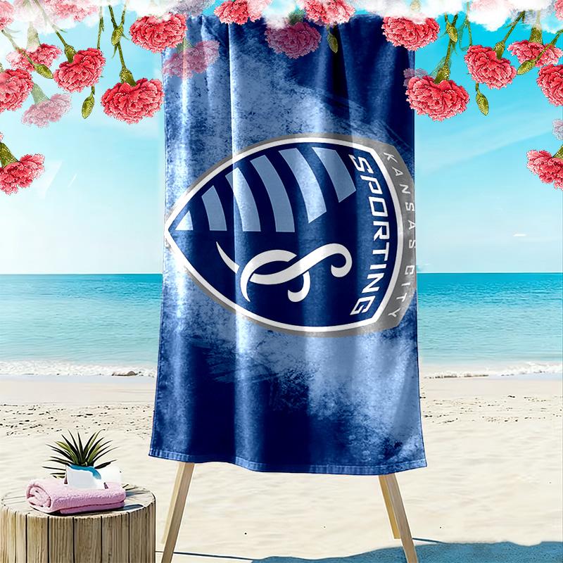 Sporting Kansas City Print Beach Towel, Large Soft Quick Dry Towel for Beach Camping Swimming