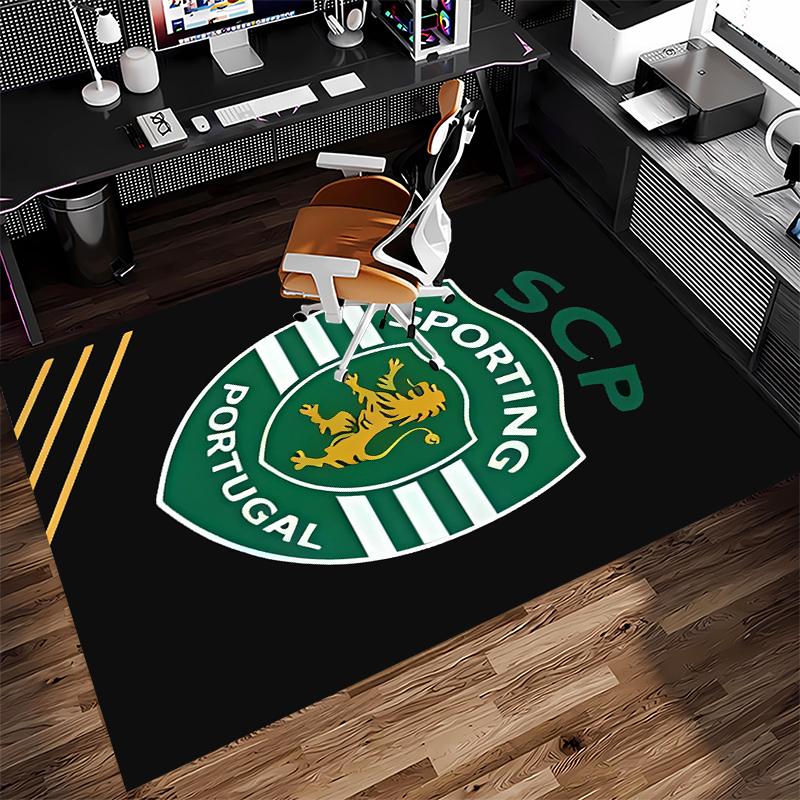 1pc Sporting CP logo Print Area Rug - Soft,Washable Non-Slip Indoor Mat for Office Chairs,Living Room,Home Office Decorative Rug