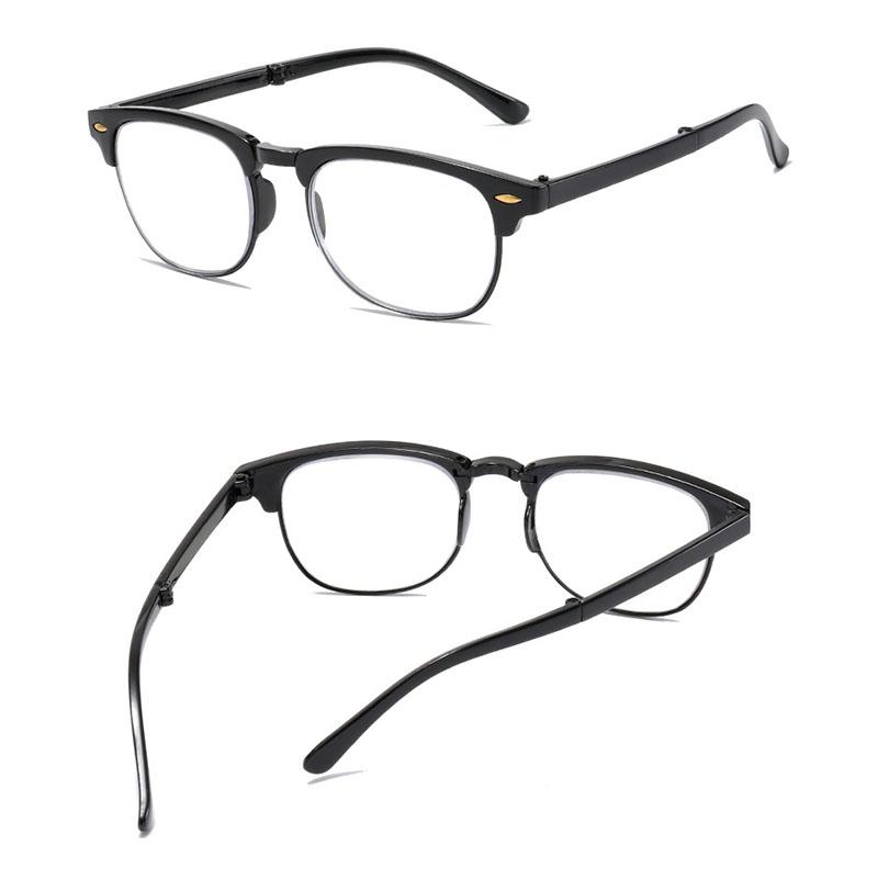 Men Women Portable Foldable Reading Glasses Vintage Anti Blue Light Ultra Light Far Sight Eyewear