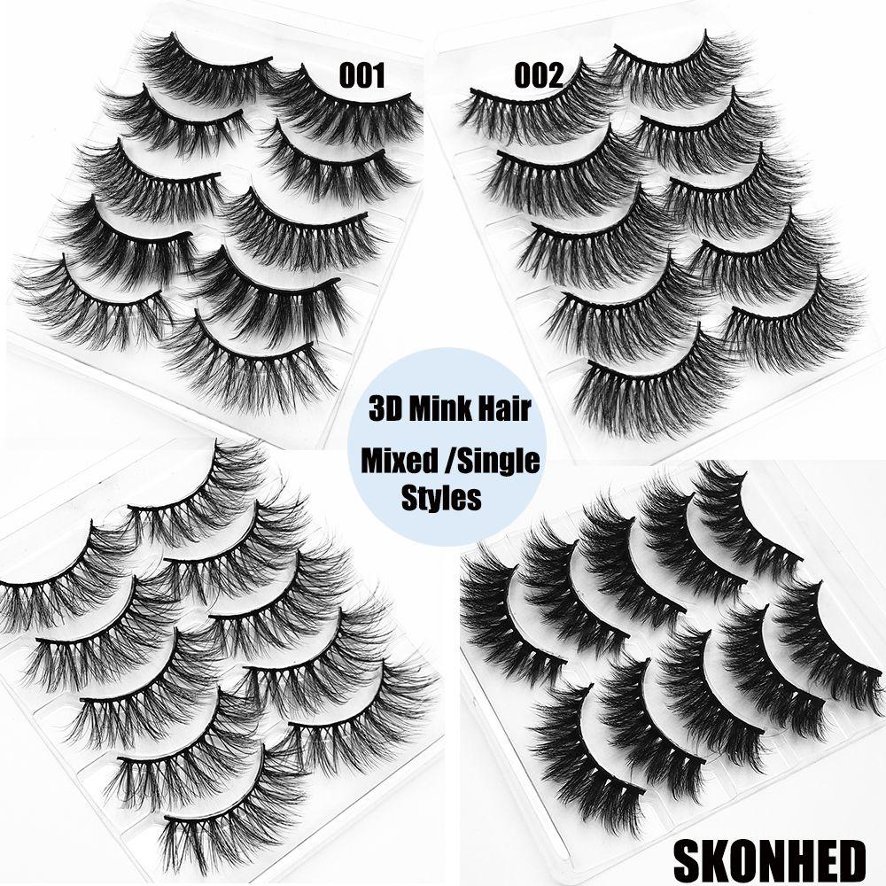Woman Natural Long Volume Fluffy Wispies Eye Lash Extension 3D Mink Hair False Eyelashes Crisscross