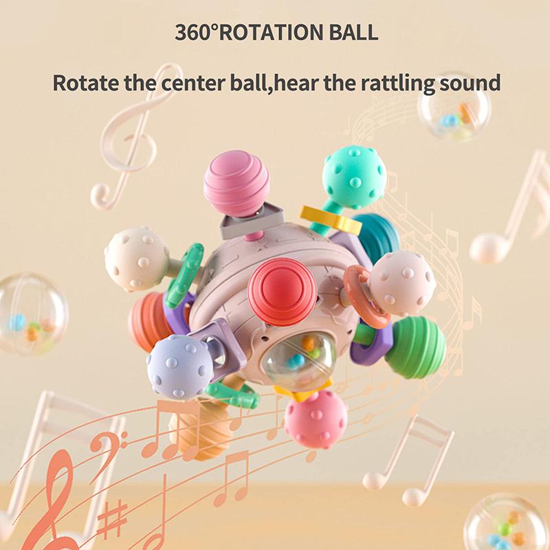 Детские игрушки для прорезывания зубов Монтессори, сенсорные шарики для прорезывания зубов, погремушки, игрушки для малышей 0-18 месяцев, подарки для девочек и мальчиков
