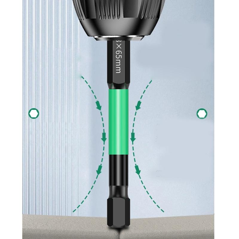 Ударопрочная магнитная вставка-бита с высоким крутящим моментом, шестигранная силовая бита, легированная сталь, сменная бита для электрической отвертки