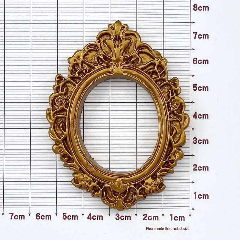 Creative Retro Oval Photo Frame Resin Accessories for DIY Crafts and Headdress