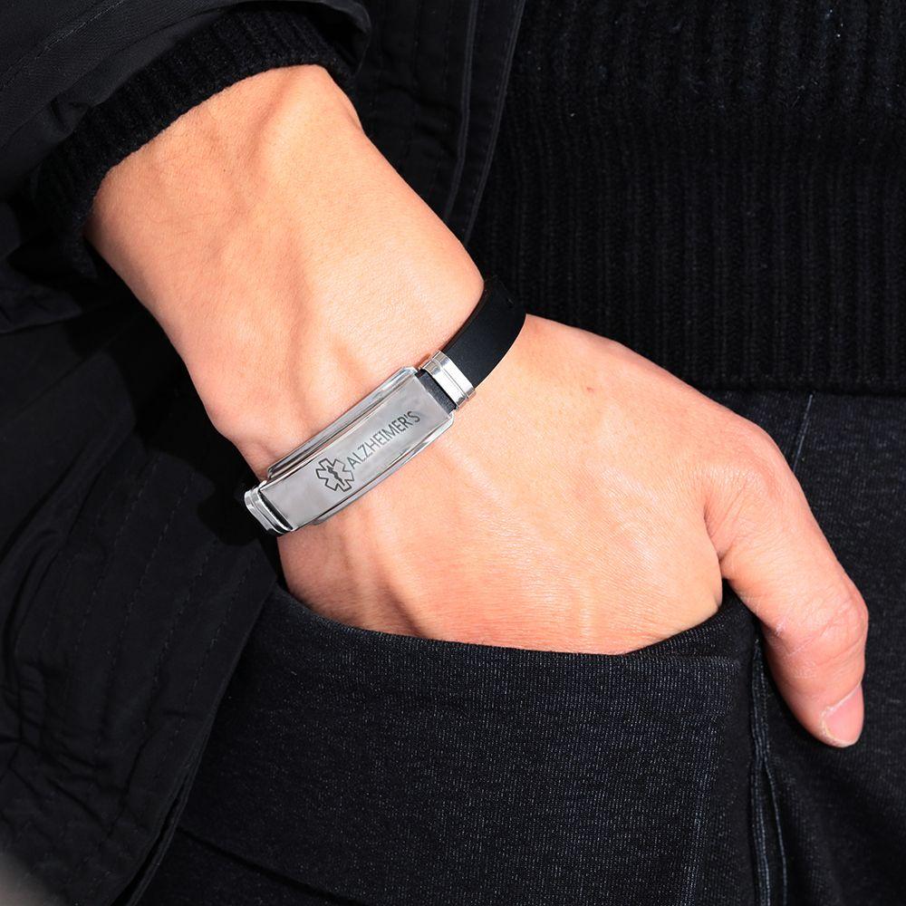 Женские и мужские силиконовые браслеты из нержавеющей стали для диабетиков, медицинские браслеты для оповещения, эпилепсия, болезнь Альцгеймера