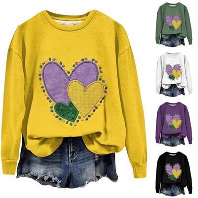 Женская свободная повседневная толстовка с круглым вырезом и длинными рукавами с принтом «Карнавал», модный топ с длинными рукавами