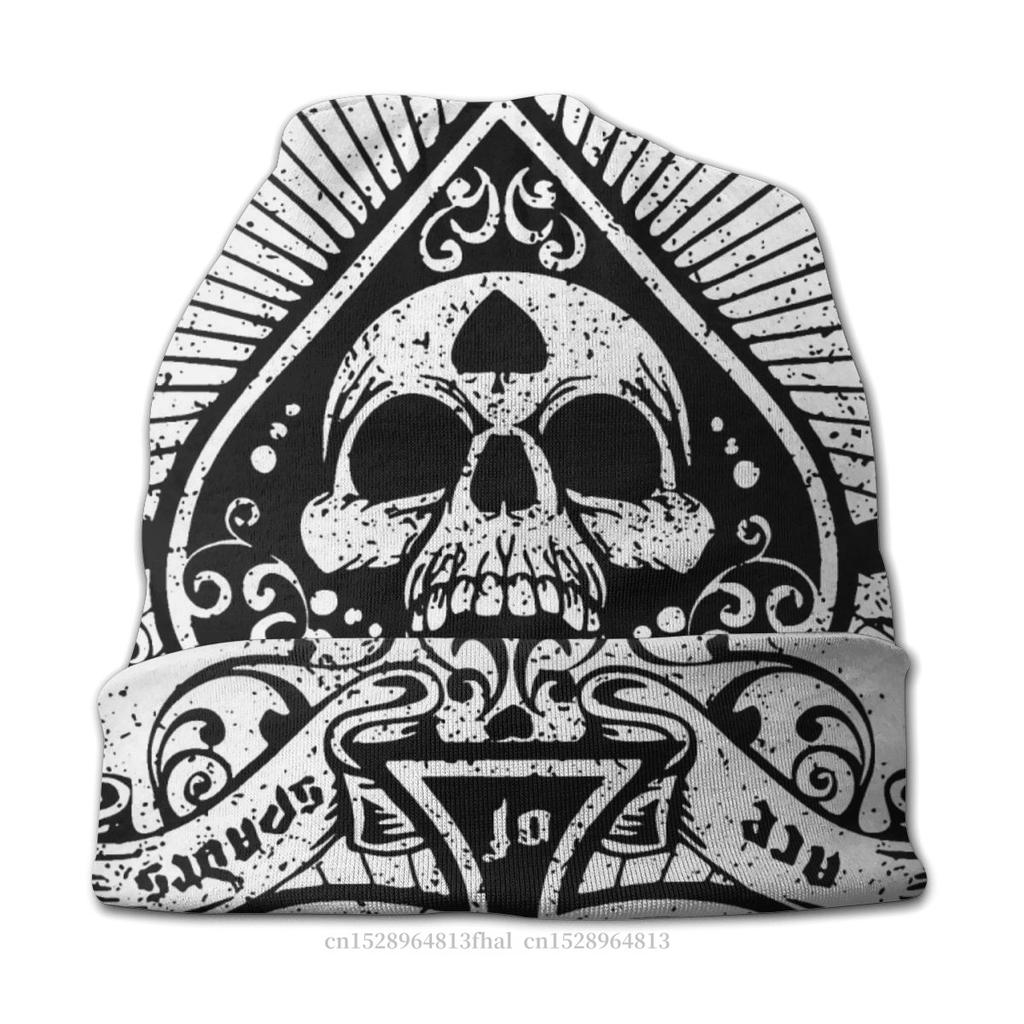 Хэви-метал 1960-х годов Панк-рок Музыка Skullies Шапки Шапки Пиковый туз Вязаная шапка Зимние шапки-капоты Женская уличная лыжная кепка унисекс