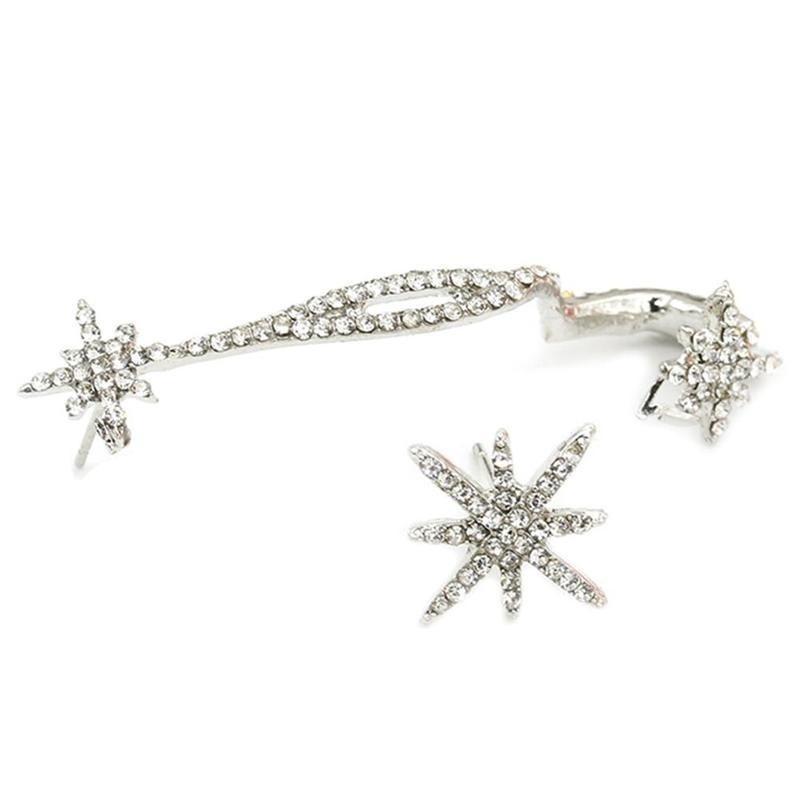 Корейская модная бижутерия Асимметрия Снежная клипса Наушник Личность Преувеличенное ухо Модная бижутерия Оптовая продажа Серьги Аксессуары