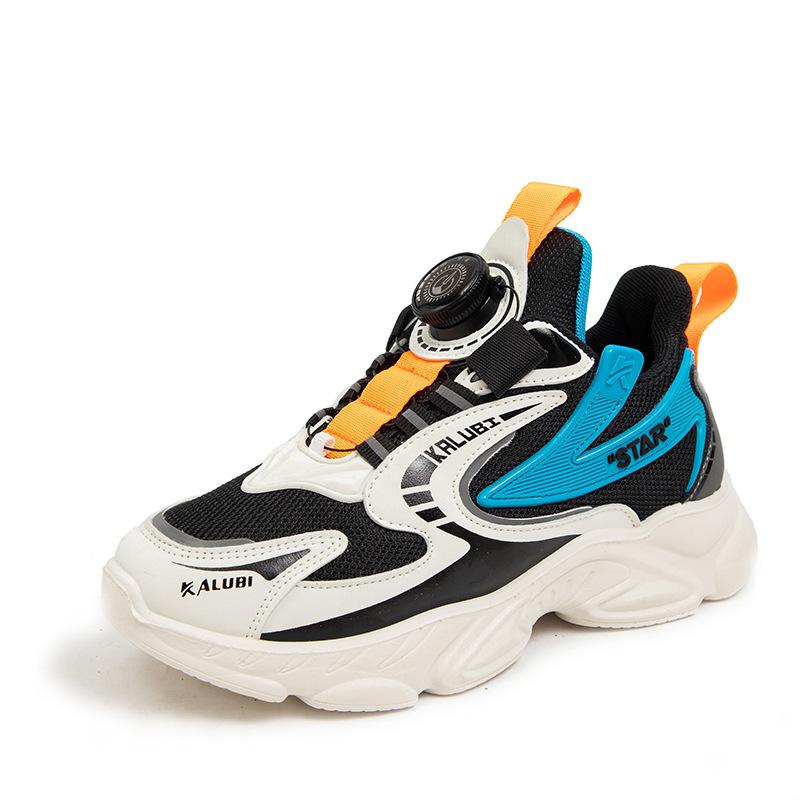 Большой глупый медведь весна и осень новые ученики начальной и средней школы вращающиеся кнопки детская спортивная обувь мягкая подошва сетка подростки