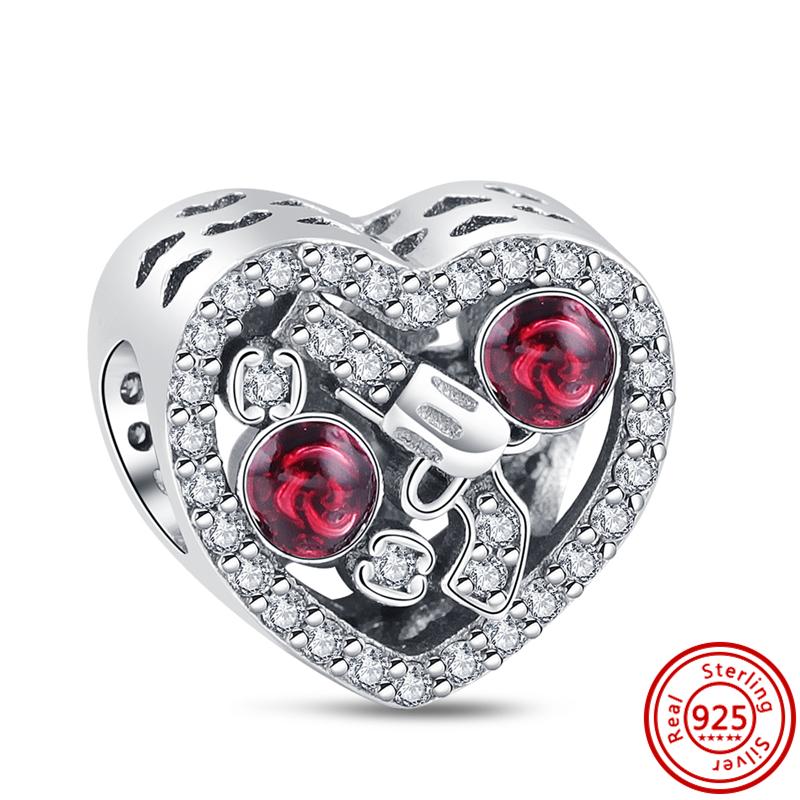 925 Copper Love Dreams Palette Crayon Music Guitar Piano Sports Pendant Beads Fit Original Pantaro Charms Bracelet DIY Zircon