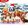 Full Square Round Diamond Painting Christmas Diamond Embroidery Sale Dog Animal Mosaic New Year's Gift