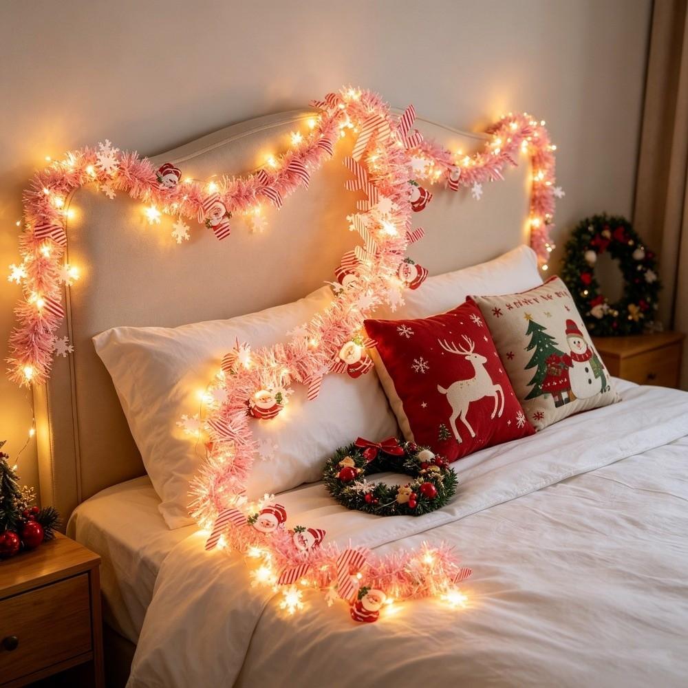 Furry Strips Glowing Santa Ball String Light Snowman Christmas Ornaments Christmas Garland