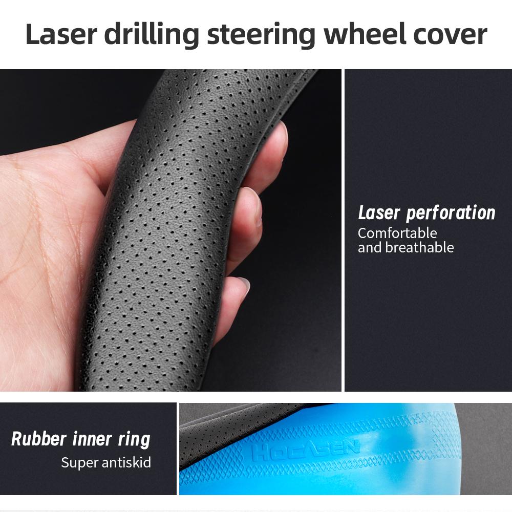 Suitable for Tesla Ultra-Thin Breathable Leather Steering Wheel Cover Suitable for Model 3 Y X S 2024
