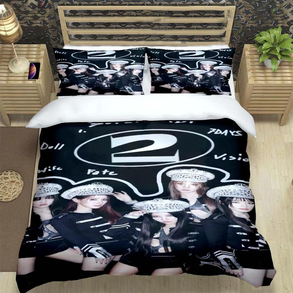Корейская K-pop женская группа-Юци-СоёнМиён-Суин-Шухуа Принт Комплект постельного белья Пододеяльник Одеяло Кровать Молодежный Детский Девочка Мальчик Подарок