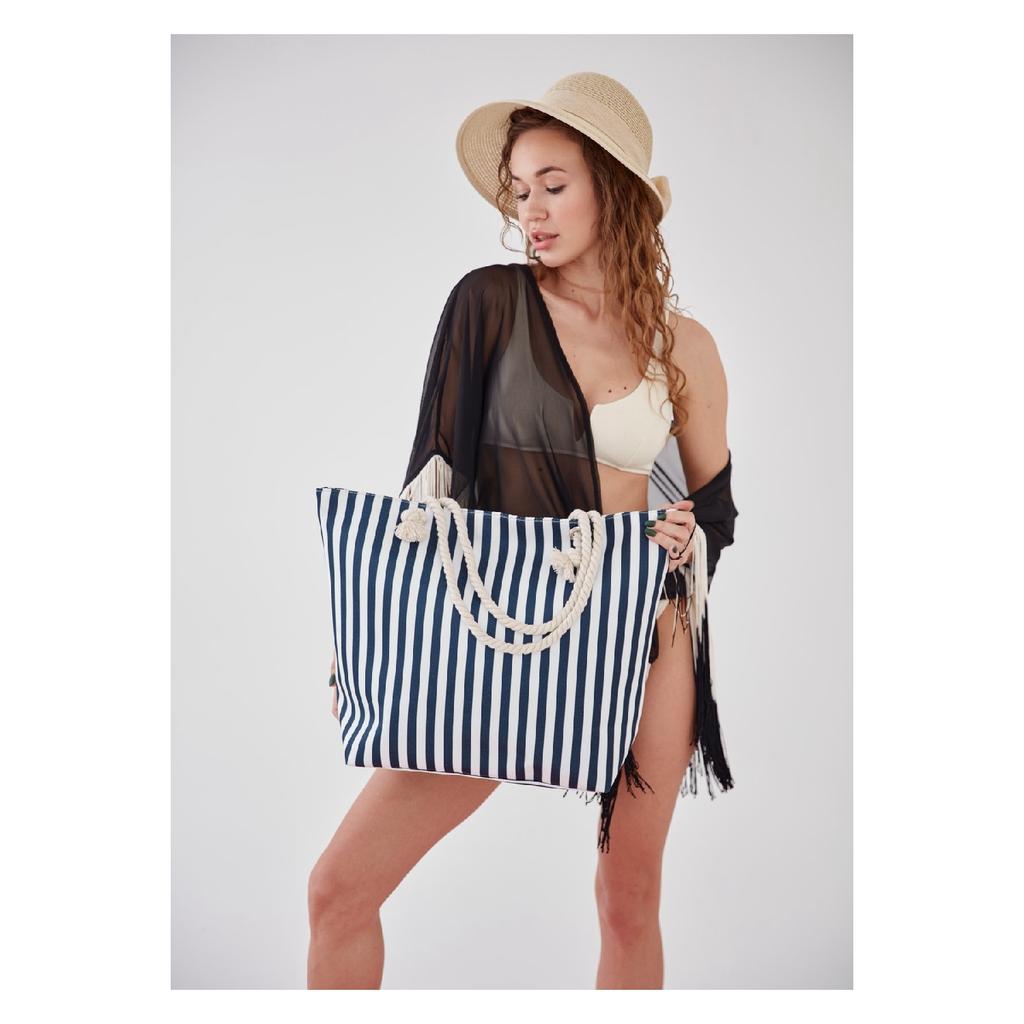 Женская полосатая пляжная сумка