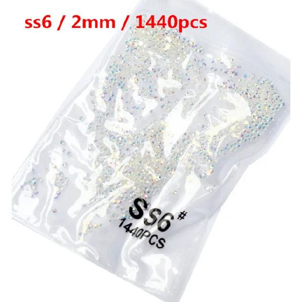 SS3-ss8 1440 шт. Кристалл AB золото 3D Не термофиксация Плоская задняя часть Стразы для нейл-арта Украшения Обувь и танцевальное украшение