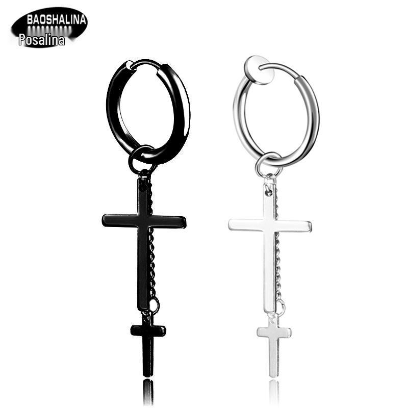 Серьги из титановой стали Baosalina: Модные длинные серьги-цепочки с кисточками для мужчин и женщин.