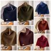 Contrast Color High Collar Shawl Warm Neck Wraps Retro Shawl Wraps  Girl