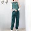 Casual Sportswear Set for Women, Loose Summer Haren Long Pants, Short Sleeves, Student Two-piece Set