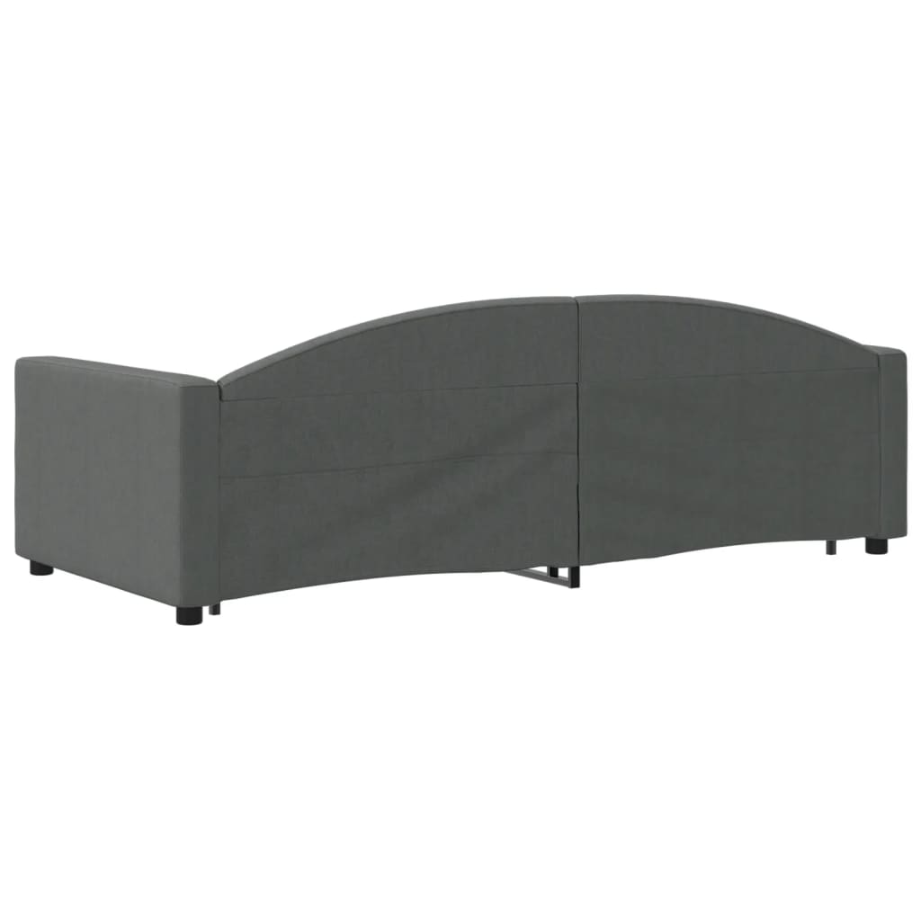 Pull Out Daybed with Drawers Dark Grey 90x200 cm Fabric