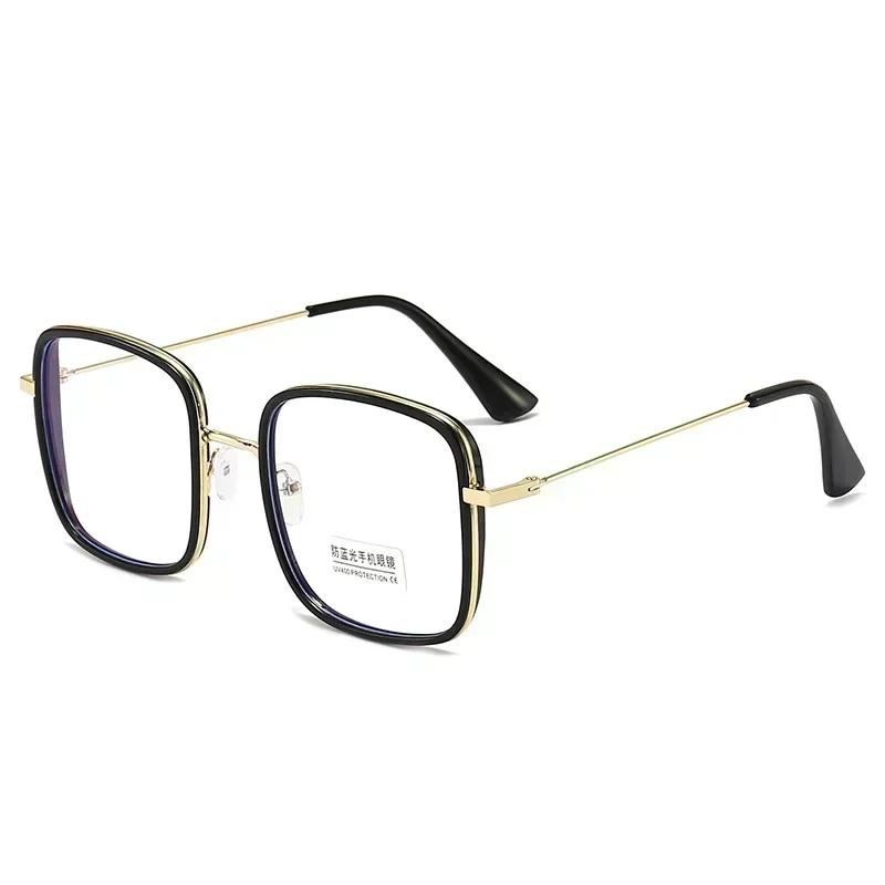 Large Square Frame Woman Glasses Girl Fashion Transparent Reading Glass High-Definition Anti-Blue Light Computer Eyeglass