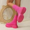 Hot Chunky Platform Pink Ankle Boots Women 2025 New Breathable Mesh Short Boots Woman Slip On Thick Bottom Sock Booties Mujer