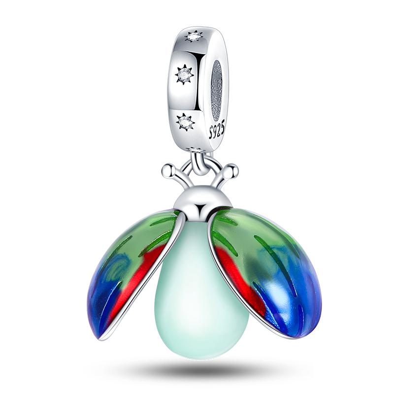 Copper Exquisite Luminous Firefly Light Bulb Star Chameleon Pendant Suitable For Women Original Bracelet Diy Jewelry