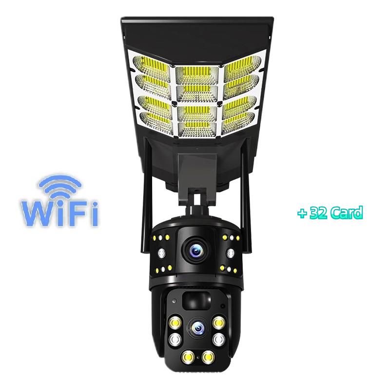 Solar Street Light Three Screen Monitoring Camera, Outdoor Day and Night Full-color Mobile Phone Remote Wireless Camera