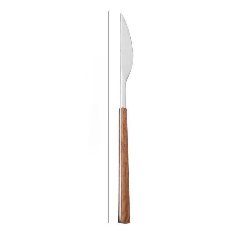 Десертная кофейная ложка из нержавеющей стали, нож для стейка и вилка, деревянная ручка, нож и вилка для западной кухни
