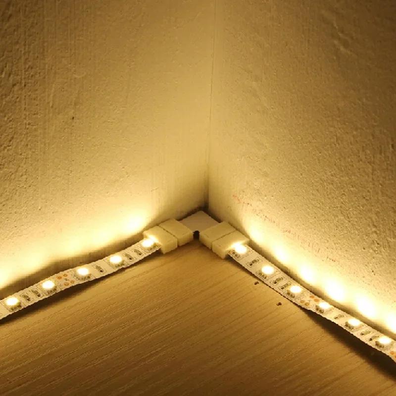 4 шт. L-образный 4-контактный RGB 5050 LED-коннектор Коннекторы для светодиодной ленты L-образный Угловой коннектор для светодиодной ленты