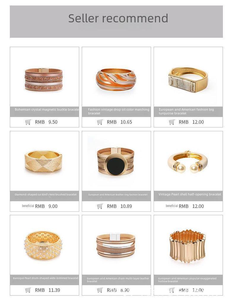 Летний европейский и американский минималистский браслет с широкой пряжкой-пружиной 2020 года