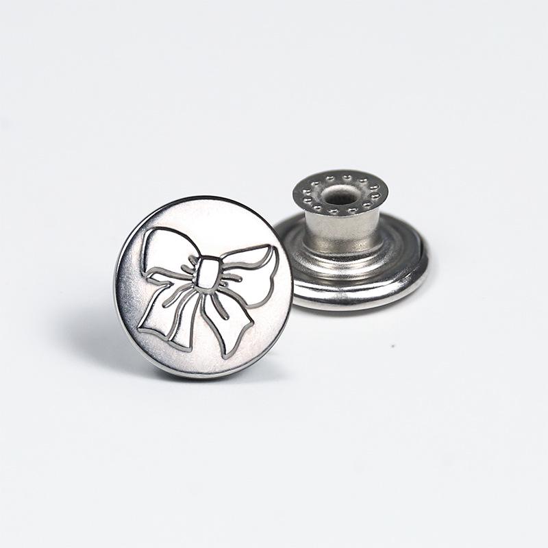 Античная бронза гладкая металлическая пуговица-гвоздик для джинсов, курток и комбинезонов с гравировкой