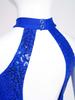 Girls Halter Sleeveless Backless Sequin Tiered Tassel Dance Jumpsuit Cha cha Latin Costume