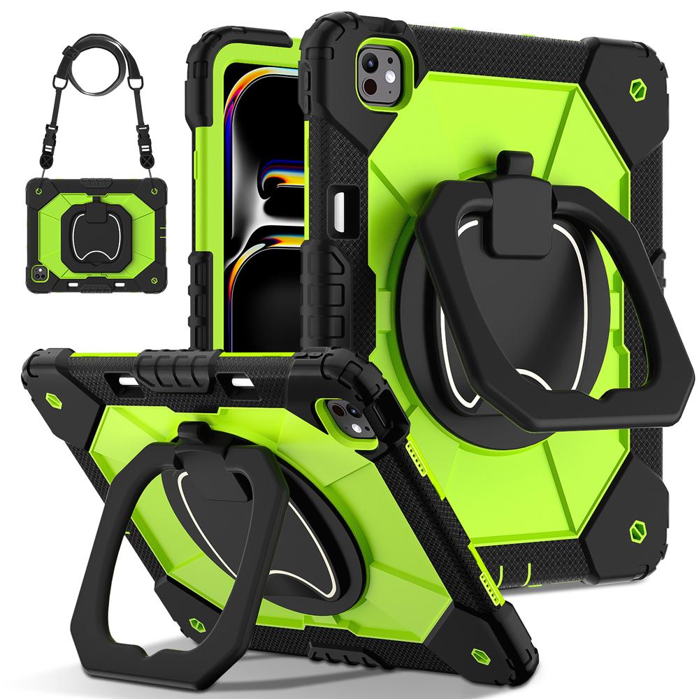 Portable Kids Tablet Cases for IPad Air13/Pro13 Pro Air 13 2026/2025 M5/M4/M3/M2 Case Cover Rotating Stand PC+Silicone Shell