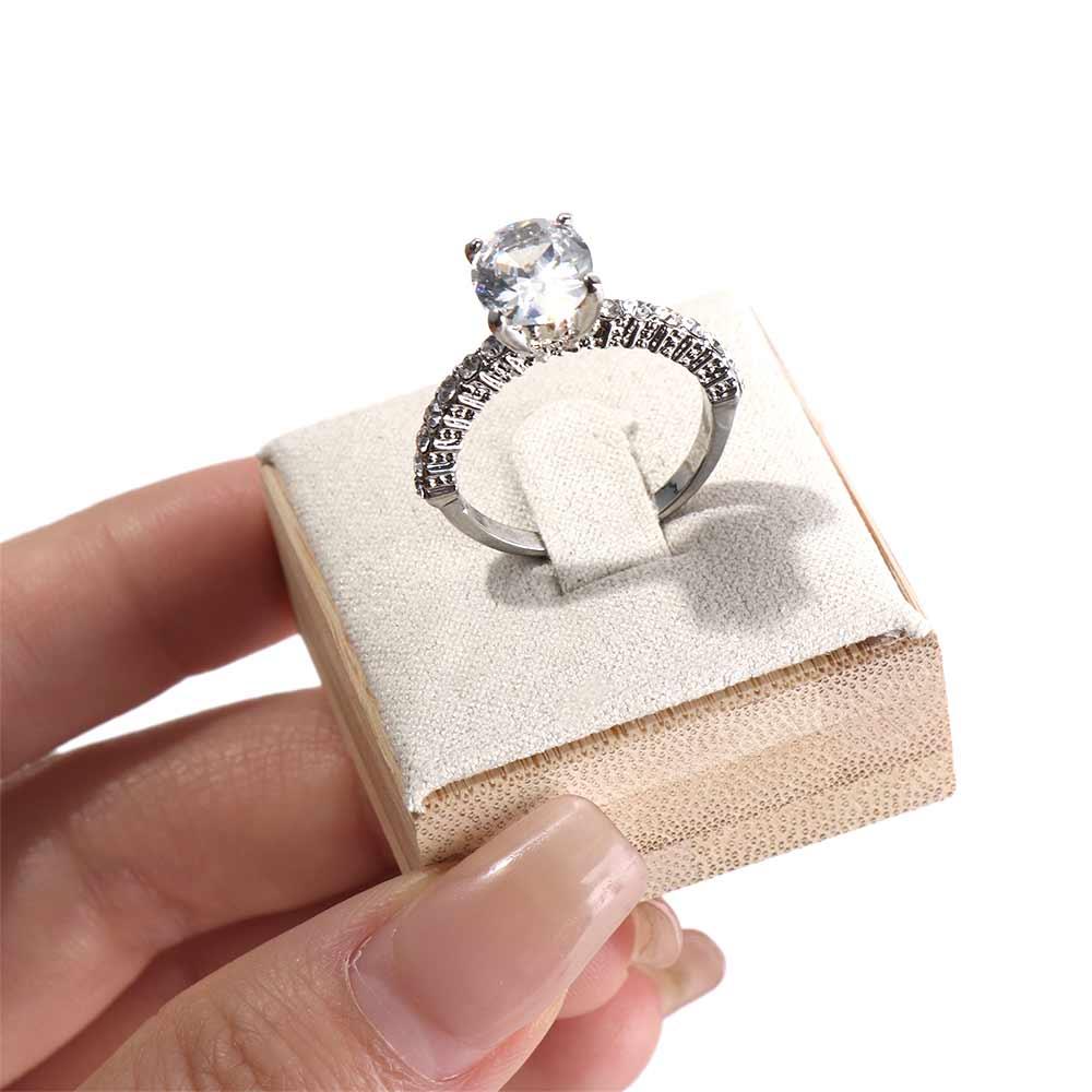 Display Small Wooden Jewelry Show Props Wedding Ring Box Ring Holder Case Earrings Rings Organizer