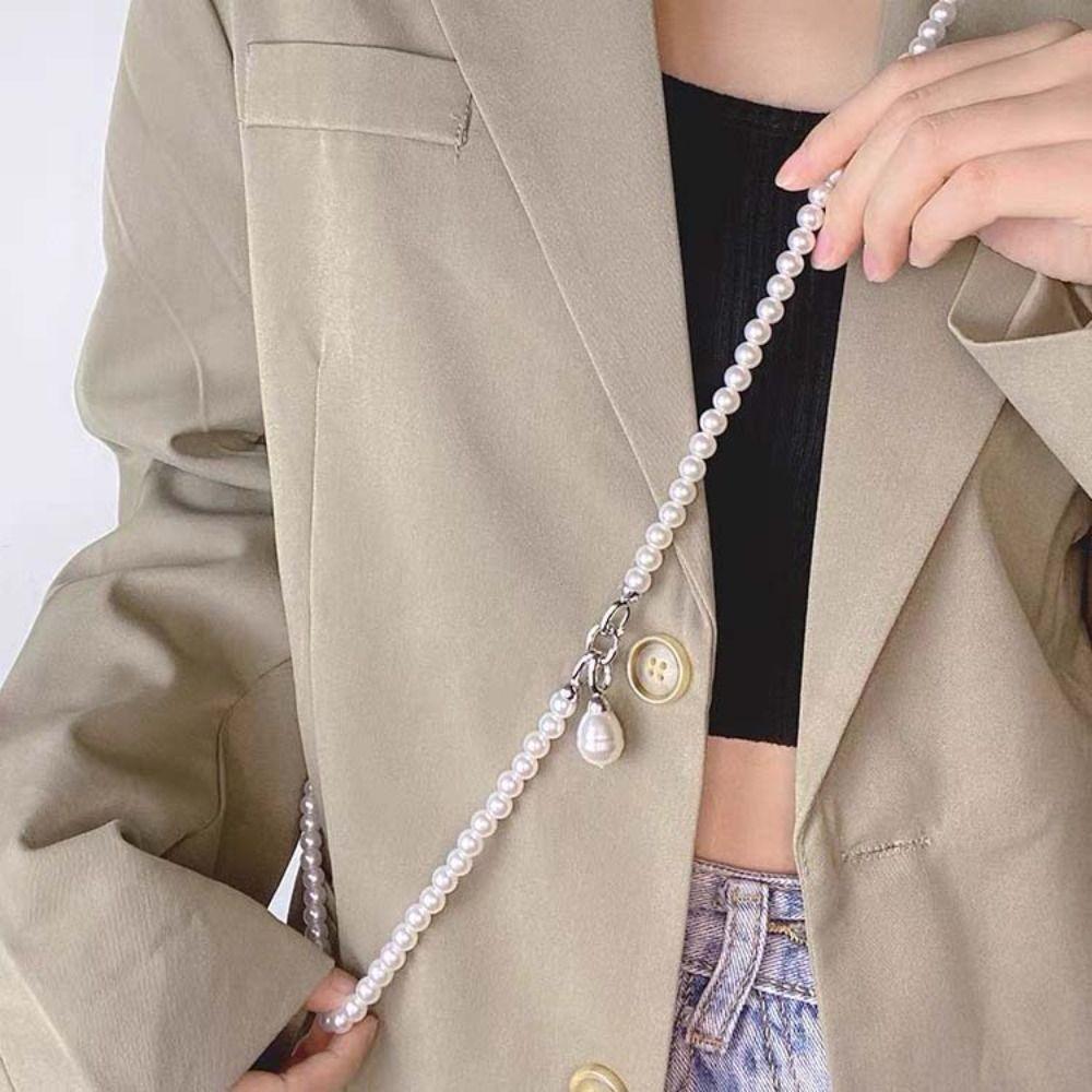White Pearl Choker Multilayer Pearl Pendant Accessory Detchable Pearl Beaded Necklace Party