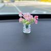 Миниатюрная стеклянная ваза с цветами, искусственный букет, настольные украшения, цветы бонсай для установки на транспортное средство
