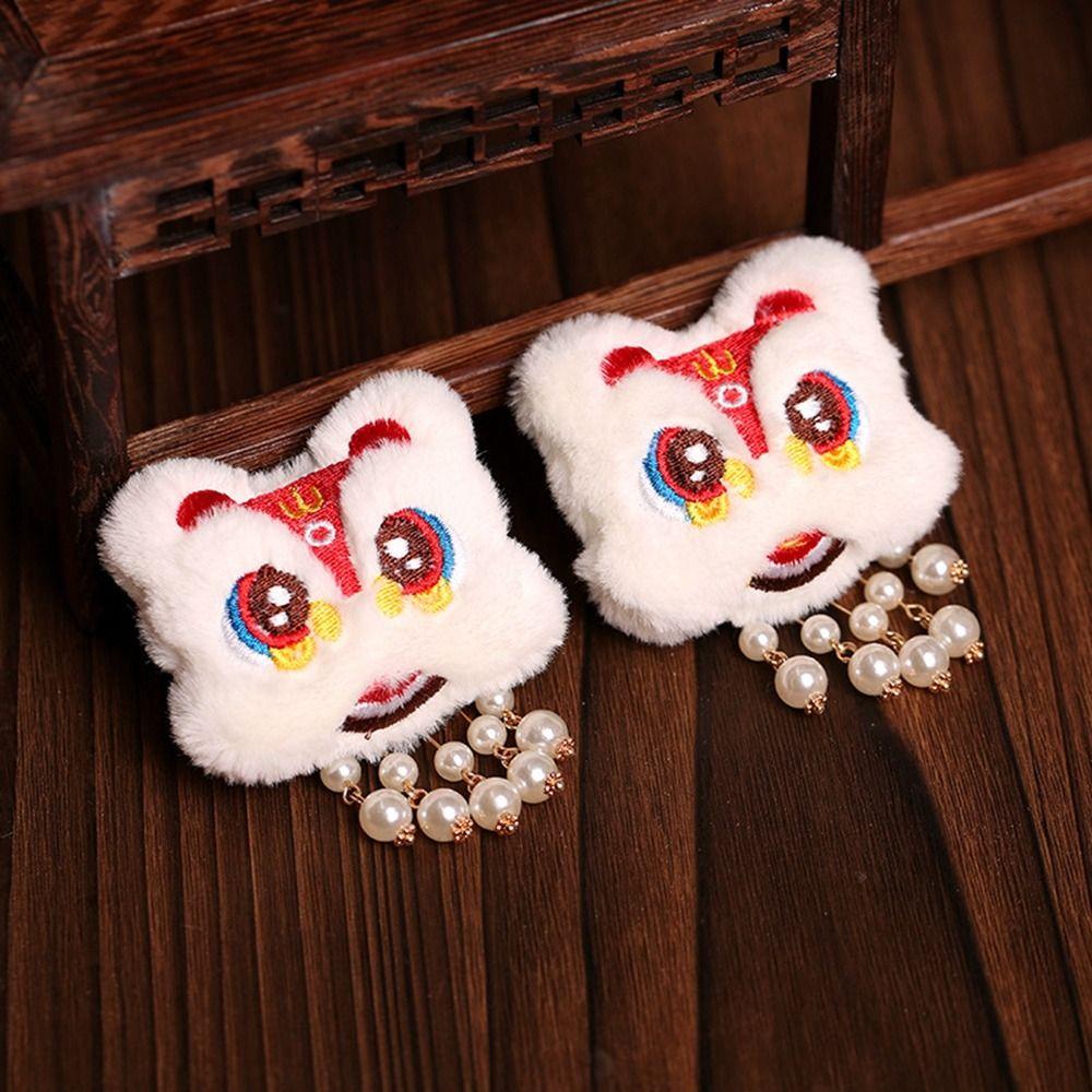 Embroidery Children Red Hairpin Tassel Ancient Style Hairpin Chinese New Year Headwear Girls