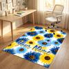Floral Garden Theme Crystal Velvet Rug Personalized Custom Name Text Soft Floor Mat Home Decor