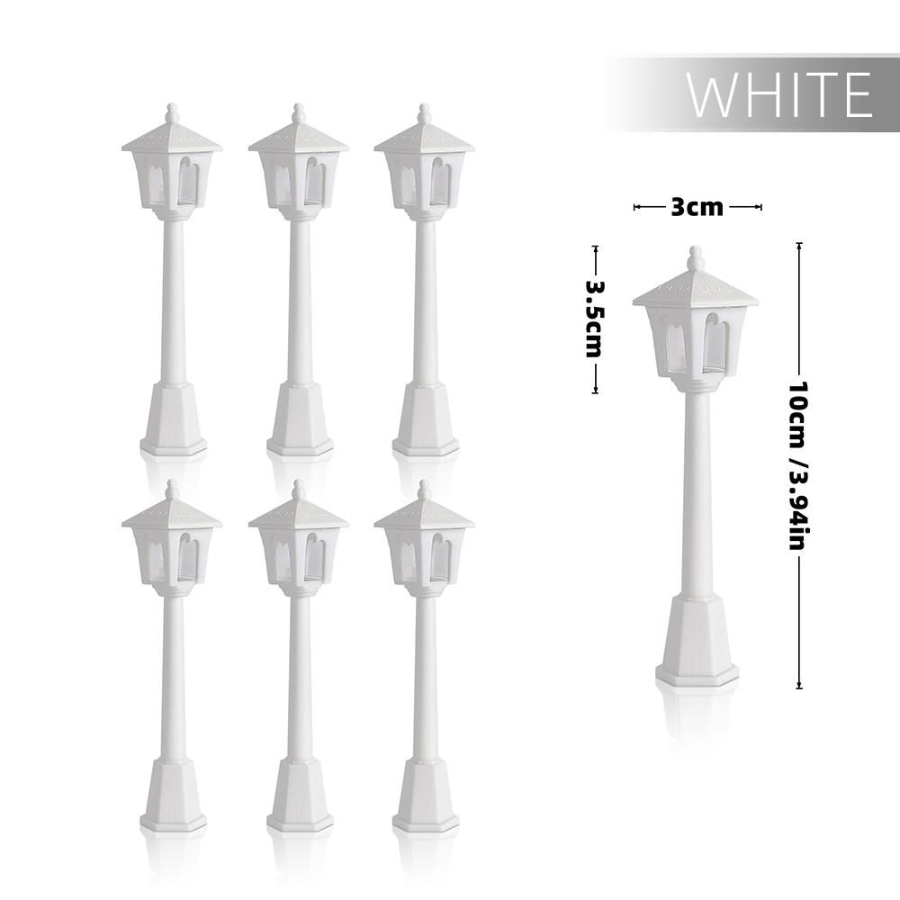 6/12 шт. Миниатюрные уличные фонари, пластиковая модель, железнодорожный поезд, лампа для кукольного дома, микроландшафт, сделай сам, сказочный сад, рождественский декор