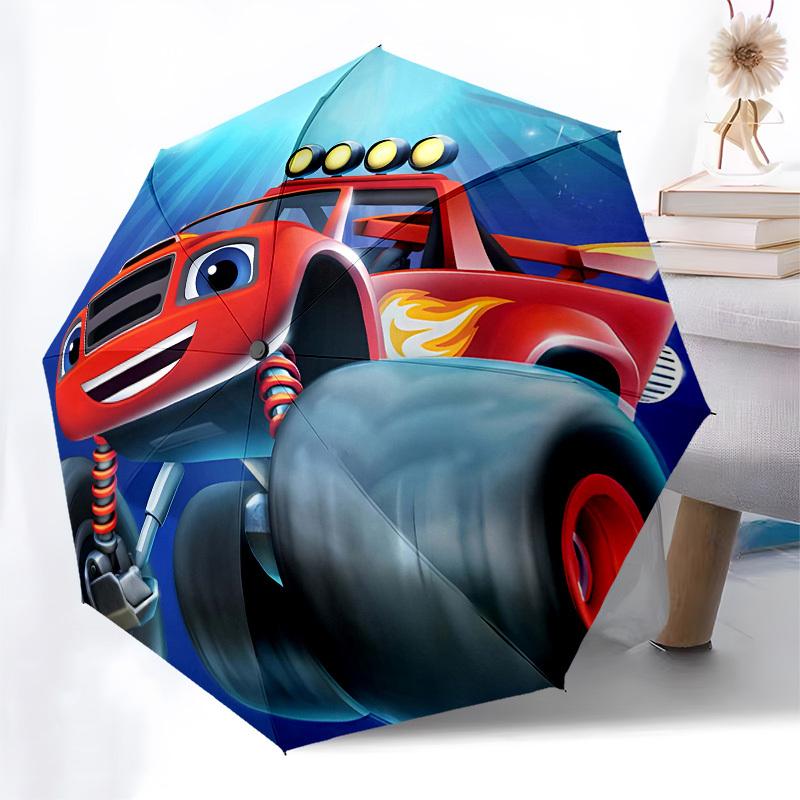 Monster Truck, Adventure Automatic Opening and Closing, 8 rib Structure Portable Umbrella, Suitable for Men and Women in All Seasons Perfec