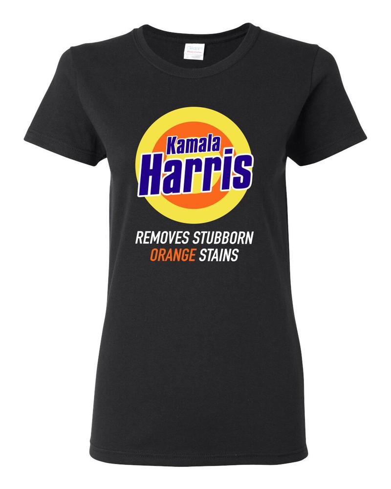 Kamala Harris Funny Removes Stubborn Orange Stains Parody Womens Graphic T-Shirt Unisex T-Shirt